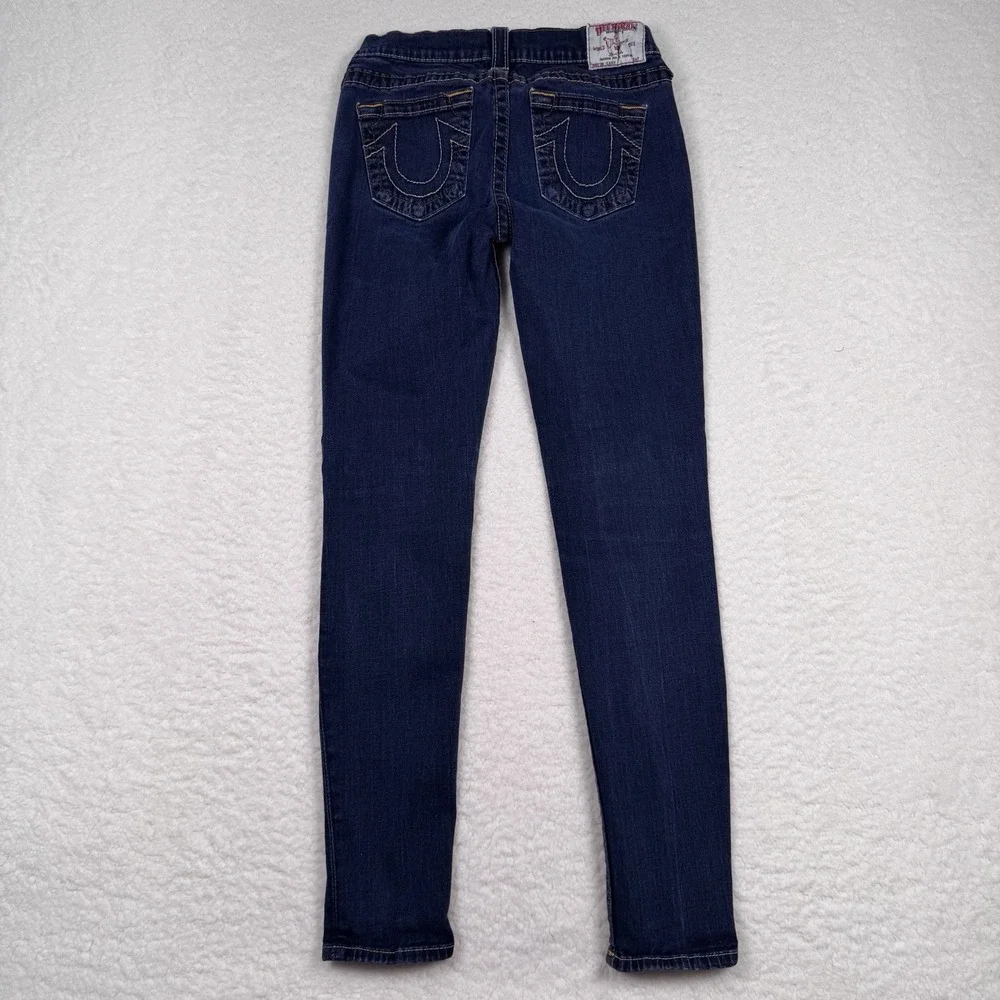 True Religion‎ Jeans Women 29 Casey Skinny Stretch Dark Wash USA Made Blue Denim